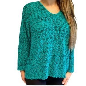 Eaton Long Sleeve Oversized Sweater- Blue & black